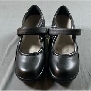 Apex B6000W Womens Black Leather Mary Jane Slip Resistant Comfort Shoes Size 11
